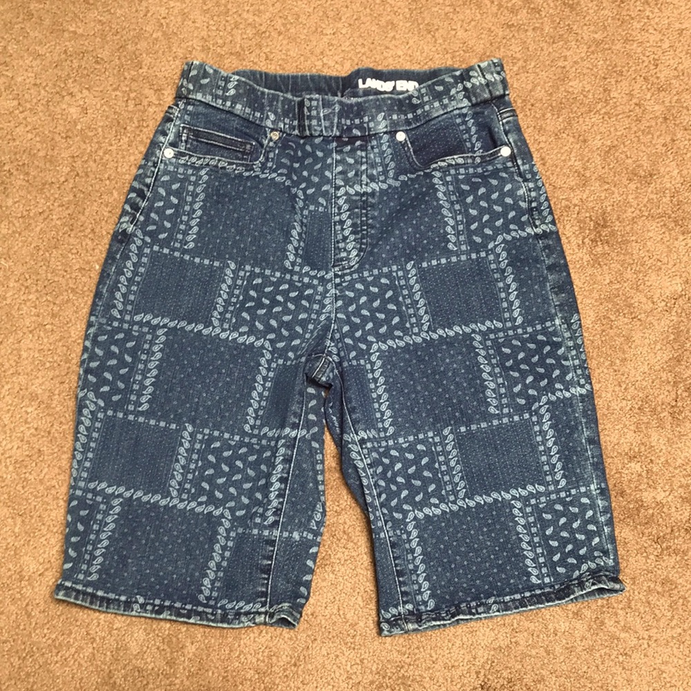 Nwot Patchwork Patterned Bermuda Shorts - image 1